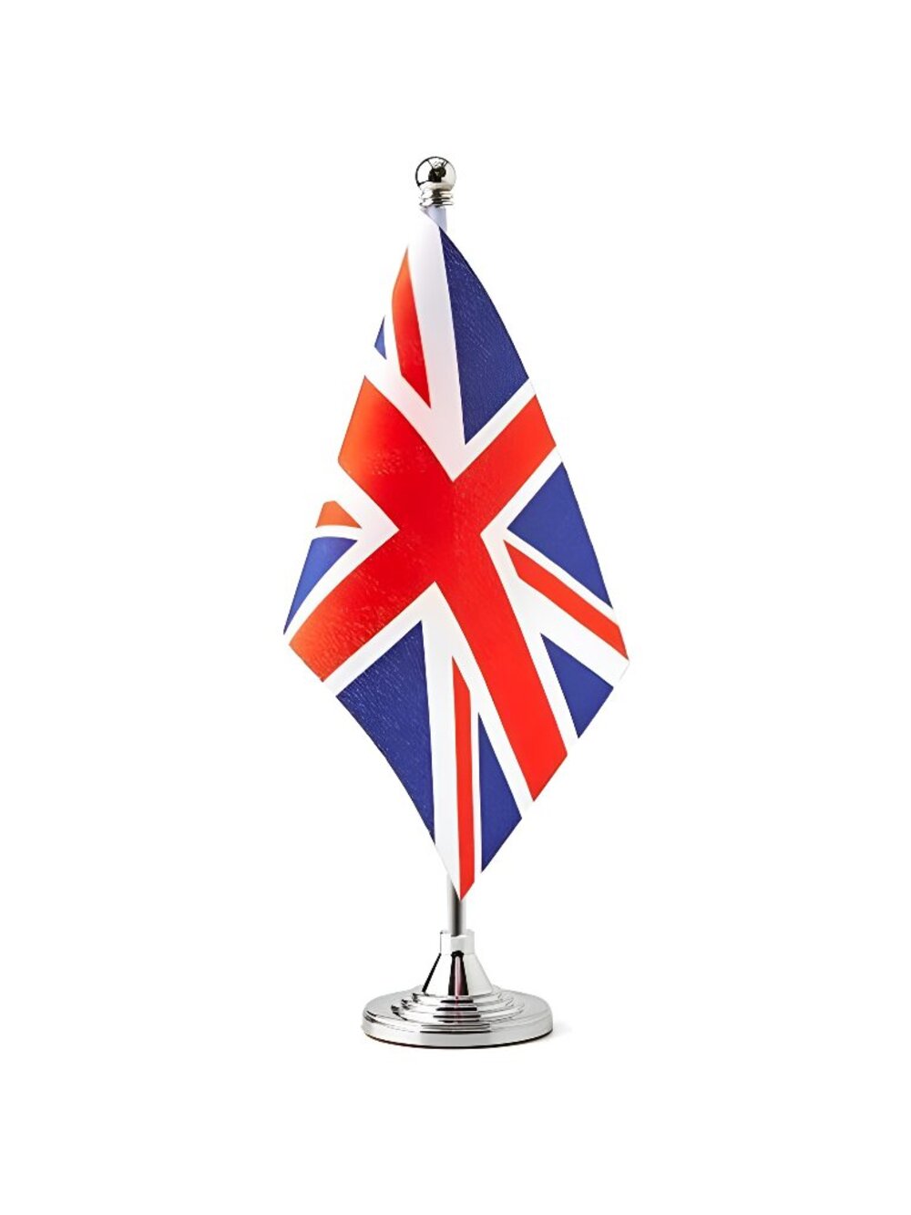 UK Small Table Flags Decor United Kingdom Mini Desk Flag on Stand Base